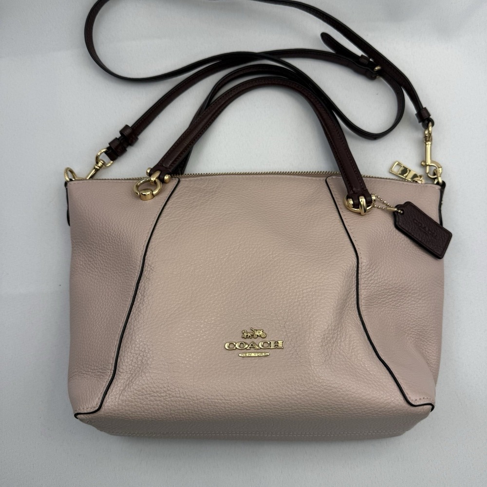 Coach Pink and Brown Leather Satchel - Picture 2 of 16